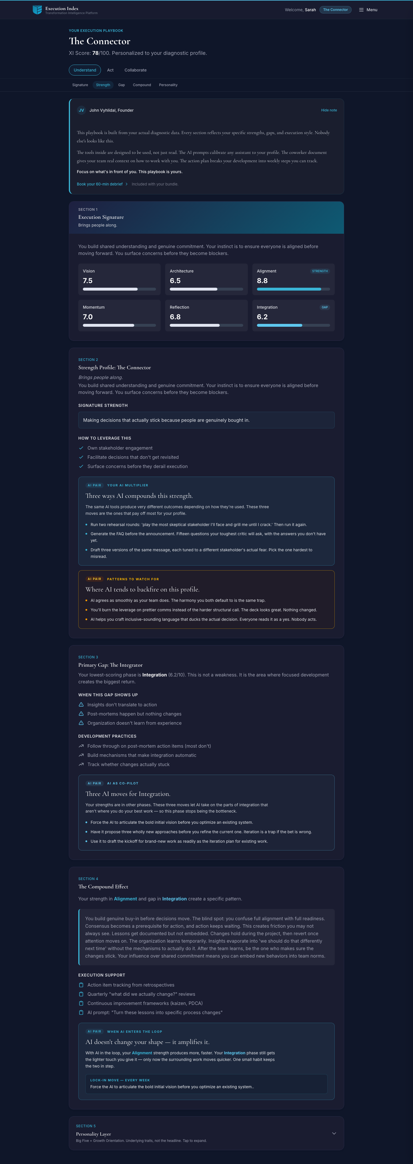 The execution playbook: practical guidance built from your profile