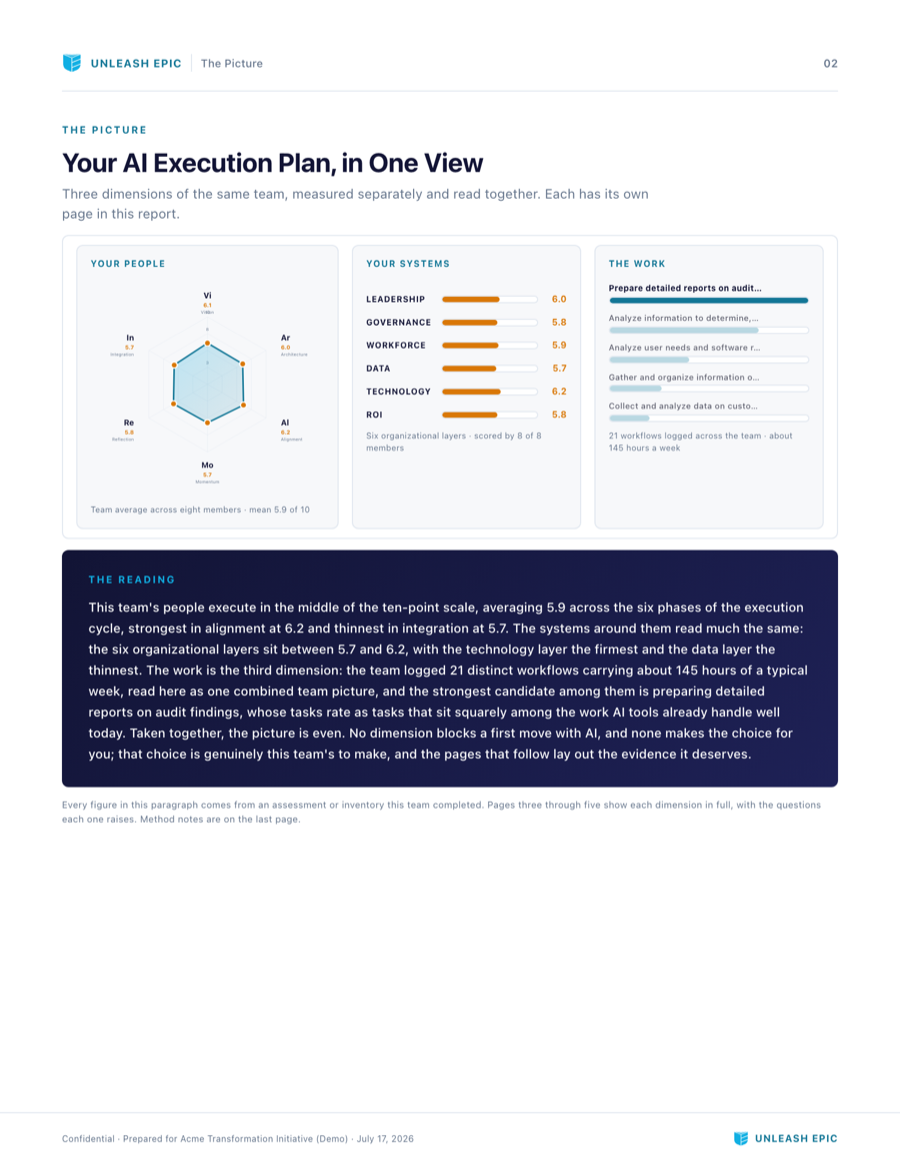 AI Execution Plan report, page 2: The Picture